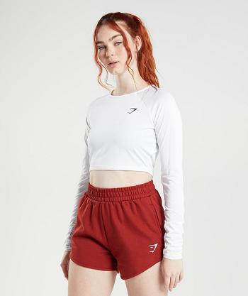 Long Sleeve Gymshark Entrenamiento Mujer Blancas | CO 2298FDN